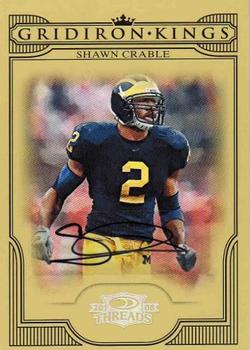2008 Donruss Threads - College Gridiron Kings Autographs #CGK-32 Shawn Crable Front