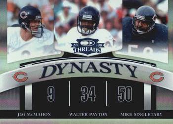 2008 Donruss Threads - Dynasty Century Proof #D-7 Jim McMahon / Walter Payton / Mike Singletary Front