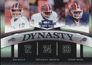 2008 Donruss Threads - Dynasty Century Proof #D-8 Jim Kelly / Thurman Thomas / Andre Reed Front