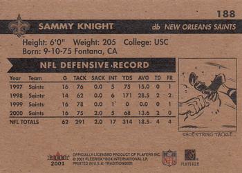 2001 Fleer Tradition #188 Sammy Knight Back