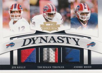 2008 Donruss Threads - Dynasty Materials Prime #D-8 Jim Kelly / Thurman Thomas / Andre Reed Front