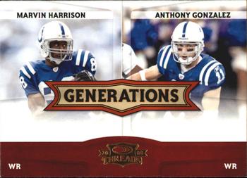 2008 Donruss Threads - Generations #G-12 Marvin Harrison / Anthony Gonzalez  Front
