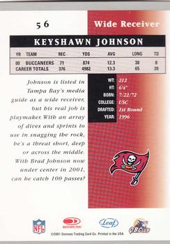 2001 Leaf Certified Materials #56 Keyshawn Johnson Back