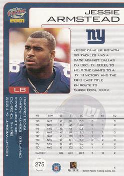 2001 Pacific #275 Jessie Armstead Back