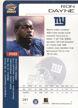 2001 Pacific #281 Ron Dayne Back