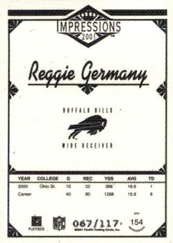 2001 Pacific Canvas Impressions #154 Reggie Germany Back