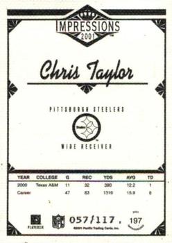 2001 Pacific Canvas Impressions #197 Chris Taylor Back