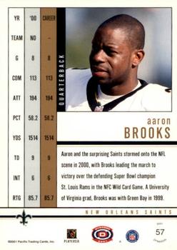 2001 Pacific Dynagon #57 Aaron Brooks Back