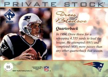 2001 Pacific Private Stock #55 Drew Bledsoe Back