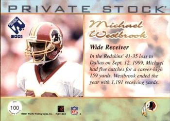 2001 Pacific Private Stock #100 Michael Westbrook Back