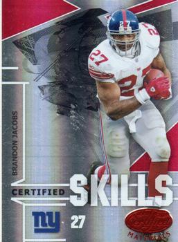 2008 Leaf Certified Materials - Certified Skills Red #CS-6 Brandon Jacobs Front