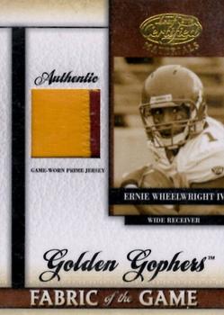 2008 Leaf Certified Materials - Fabric of the Game College Prime #FOGC-37 Ernie Wheelwright IV Front