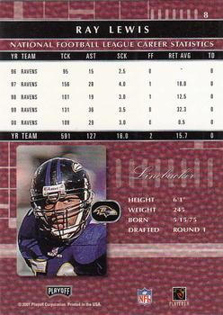 2001 Playoff Absolute Memorabilia #8 Ray Lewis Back