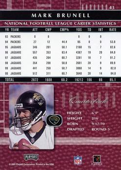 2001 Playoff Absolute Memorabilia #43 Mark Brunell Back
