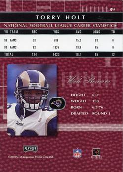 2001 Playoff Absolute Memorabilia #89 Torry Holt Back