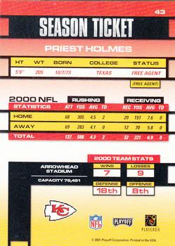 2001 Playoff Contenders #43 Priest Holmes Back