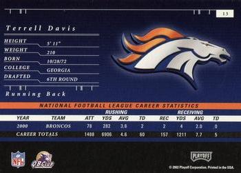 2001 Playoff Preferred #13 Terrell Davis Back