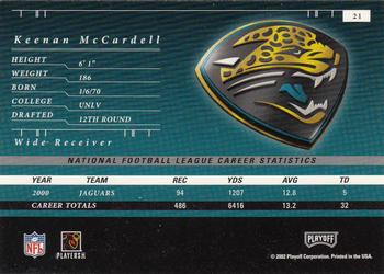 2001 Playoff Preferred #21 Keenan McCardell Back