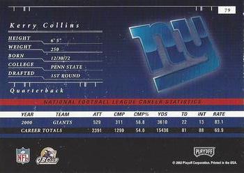 2001 Playoff Preferred #79 Kerry Collins Back