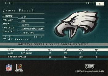 2001 Playoff Preferred #84 James Thrash Back