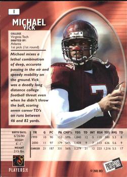 2001 Press Pass SE #1 Michael Vick Back