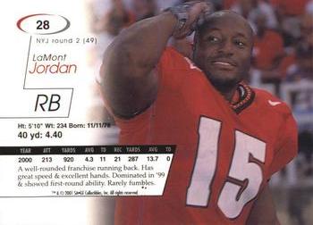 2001 SAGE #28 LaMont Jordan Back