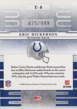 2008 Leaf Limited - Team Trademarks #T-8 Eric Dickerson Back