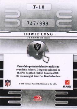 2008 Leaf Limited - Team Trademarks #T-10 Howie Long Back
