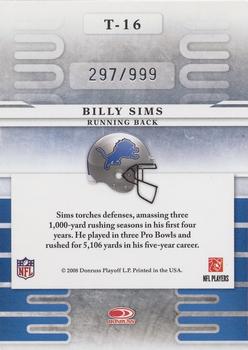 2008 Leaf Limited - Team Trademarks #T-16 Billy Sims Back