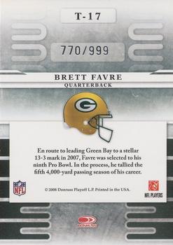 2008 Leaf Limited - Team Trademarks #T-17 Brett Favre Back