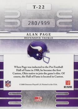 2008 Leaf Limited - Team Trademarks #T-22 Alan Page Back