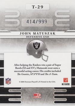 2008 Leaf Limited - Team Trademarks #T-29 John Matuszak Back