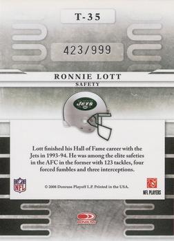 2008 Leaf Limited - Team Trademarks #T-35 Ronnie Lott Back