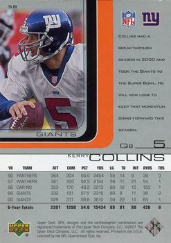 2001 SPx #58 Kerry Collins Back