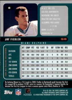 2001 Stadium Club #8 Jay Fiedler Back