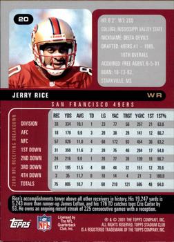 2001 Stadium Club #20 Jerry Rice Back