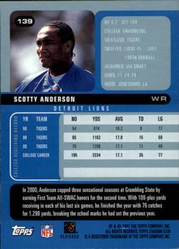 2001 Stadium Club #139 Scotty Anderson Back