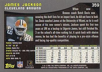 2001 Topps #359 James Jackson Back
