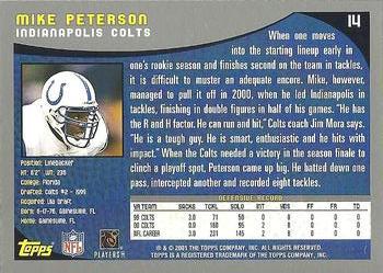 2001 Topps #14 Mike Peterson Back