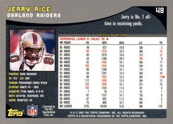 2001 Topps #48 Jerry Rice Back
