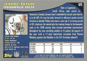 2001 Topps #95 Jerome Pathon Back