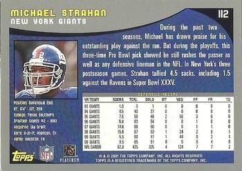 2001 Topps #112 Michael Strahan Back