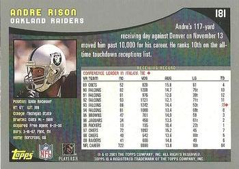 2001 Topps #181 Andre Rison Back