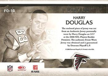 2008 Leaf Rookies & Stars Longevity - Freshman Orientation Materials Jerseys #FO-10 Harry Douglas Back