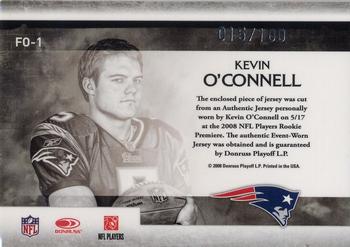 2008 Leaf Rookies & Stars Longevity - Freshman Orientation Materials Jerseys #FO-1 Kevin O'Connell Back