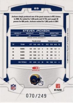 2008 Leaf Rookies & Stars - Longevity Silver #89 Steven Jackson Back