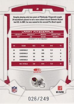 2008 Leaf Rookies & Stars Longevity - Ruby #2 Larry Fitzgerald Back