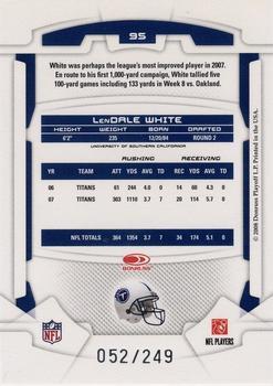 2008 Leaf Rookies & Stars Longevity - Ruby #95 LenDale White Back