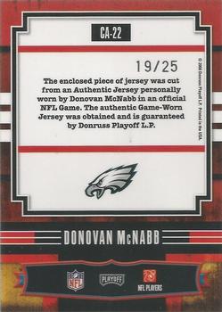 2008 Playoff Absolute Memorabilia - Canton Absolutes Materials Prime #CA-22 Donovan McNabb Back