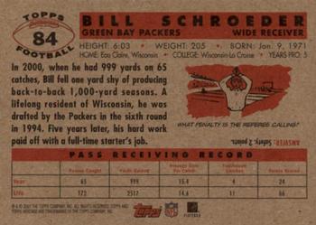 2001 Topps Heritage #84 Bill Schroeder Back